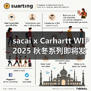 sacai x Carhartt WIP 2025 秋冬系列即将发售(图3)