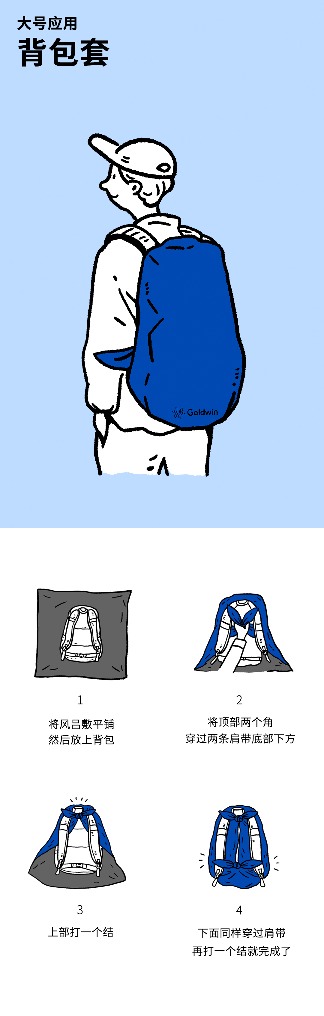 户外品牌利用剩余面料制作防水风吕敷，随单